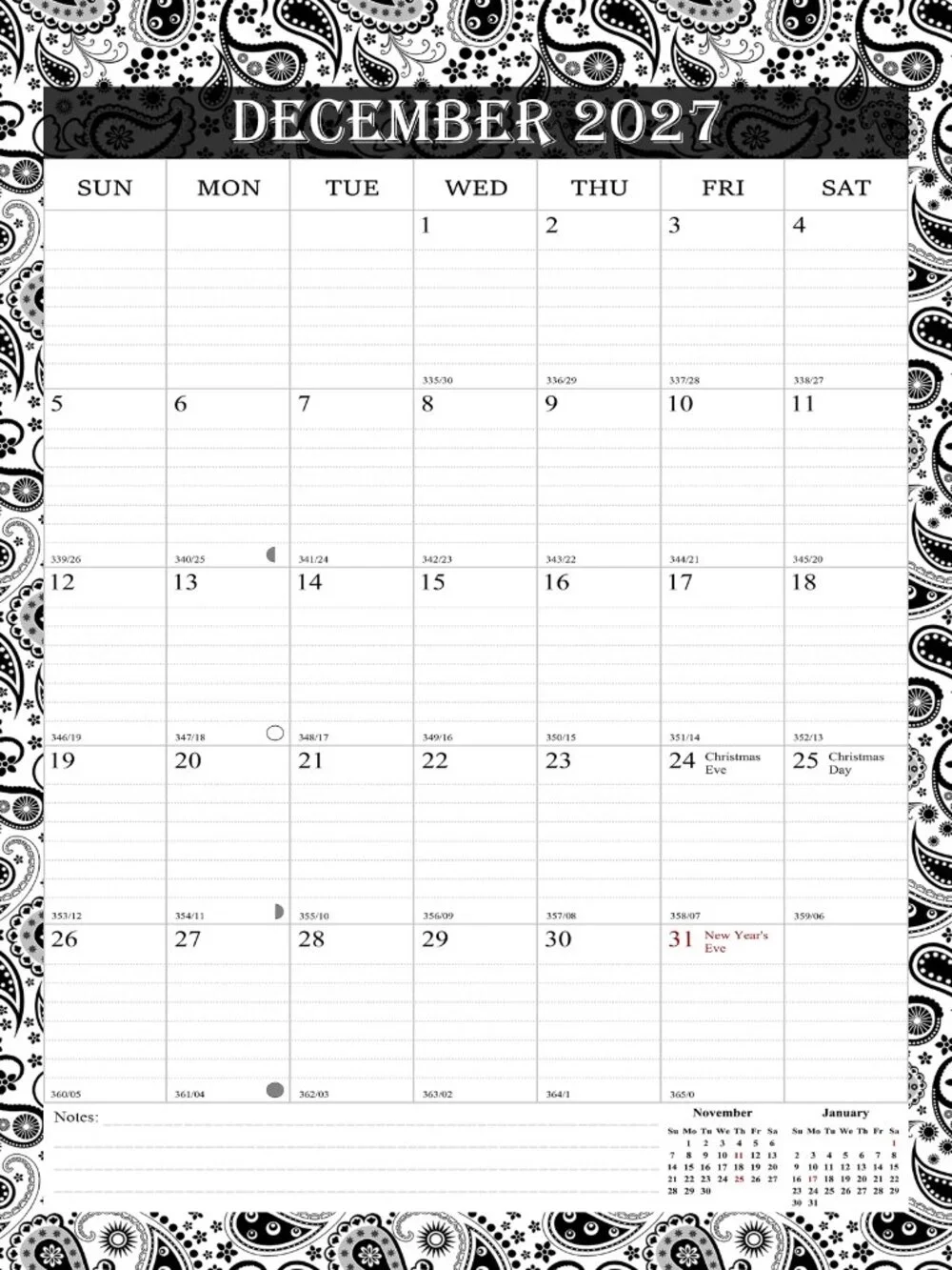 2026-2027 Wall Calendar Spiral-bound Twin-Wire Binding - 18 Months 8.5
